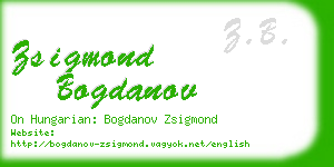 zsigmond bogdanov business card